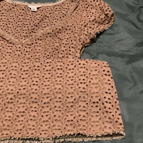 Vintage indie granola Eyelet Mini Dress - Picture 4 of 16